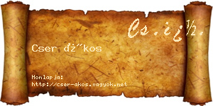 Cser Ákos névjegykártya